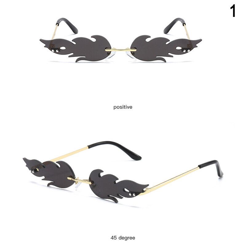 Gafas de sol de fuego llama gafas de sol sin montura ola gafas de sol de tendencia estrecha: 1