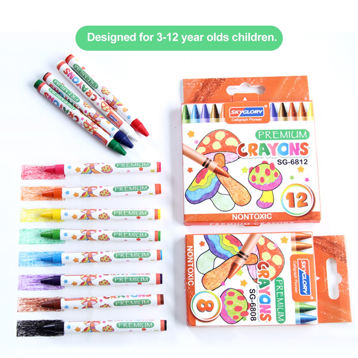 Juego de 8 ceras de colores para colorear, crayones no tóxicos, suministros de Arte de Pastel de aceite para Niños Estudiantes Adultos, pintura de dibujo, papelería