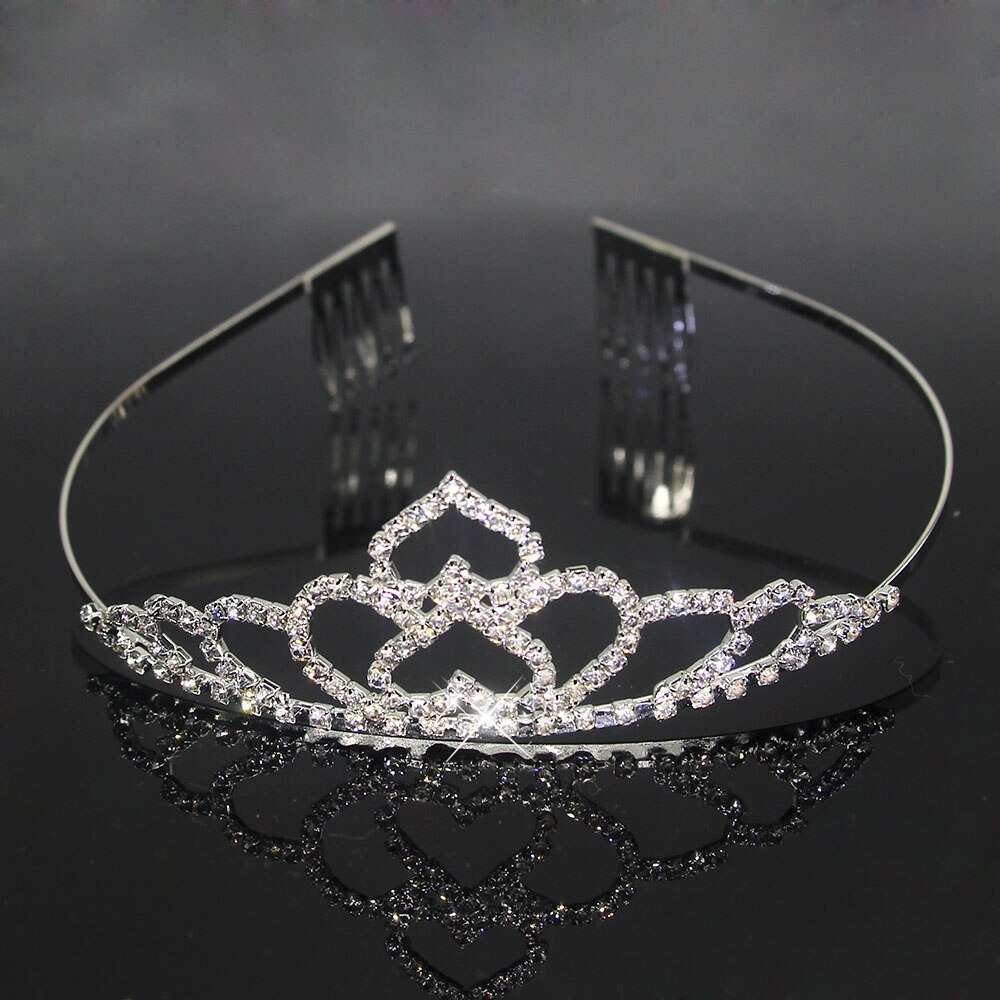 Carddoor Schattige Prinses Tiara 'S Bruiloft Haarbanden Bridal Crown Kammen Strass Haaraccessoires Meisjes Kid Mode Haar Sieraden: 7