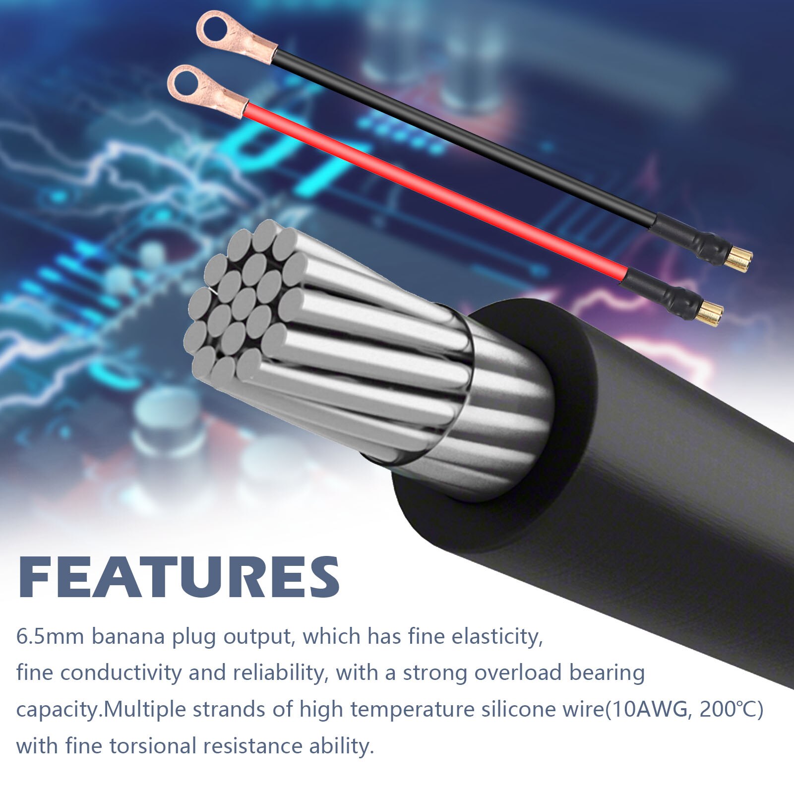 Spot Welding Pen Spot-welding Machine DIY Special Connect Wire 18650 Battery with 6.5mm Gold Plated Banana Plugs and Nose Lugs