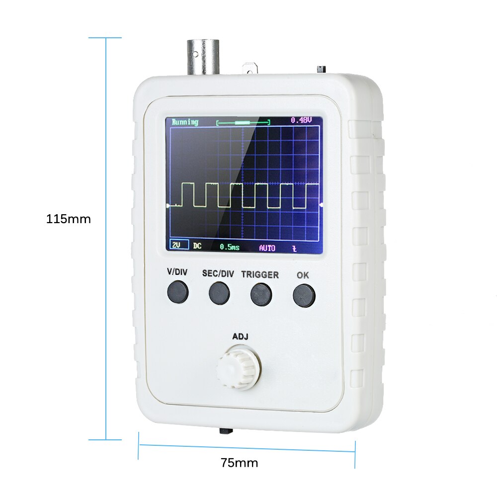Handheld Digital Oscilloscope Kit With Waveform Storage Function BNC-Clip Cable Probe 200KHz 1024 Points Mini Oscilloscope