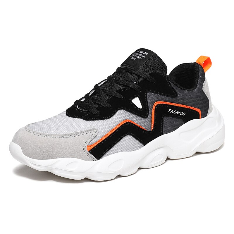 Mannen Casual Schoenen Schoenen Smart Casual Van Mannen Man Sneaker Schoenen Smart Casual Heren Sneakers Tennis Lopen Zwarte Comfortabele: gray   orange / 41