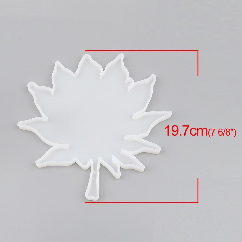 Moldes de Resina de silicona para fabricación de joyas, hoja de arce, decoración blanca, Navidad, de Halloween, 1 pieza: 19.7x18.7cm