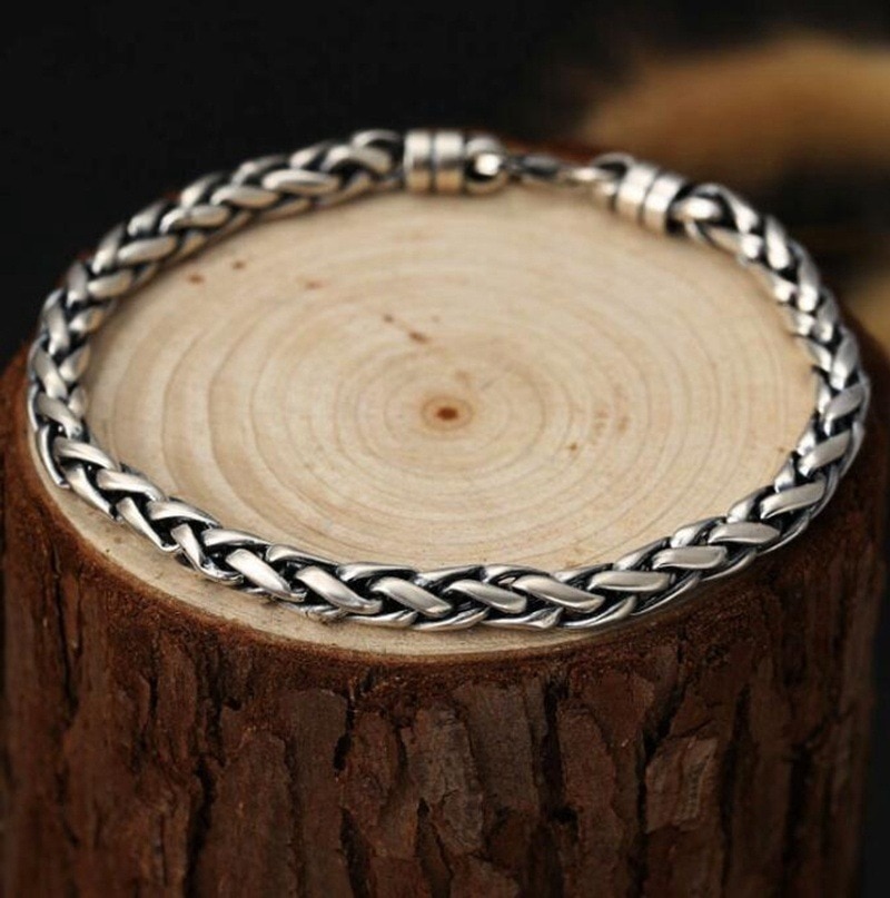 Vintage punk metalen armbanden voor mannen en vrouwen, geweven touwketting, vriendschapsarmband voor koppels, sieraden