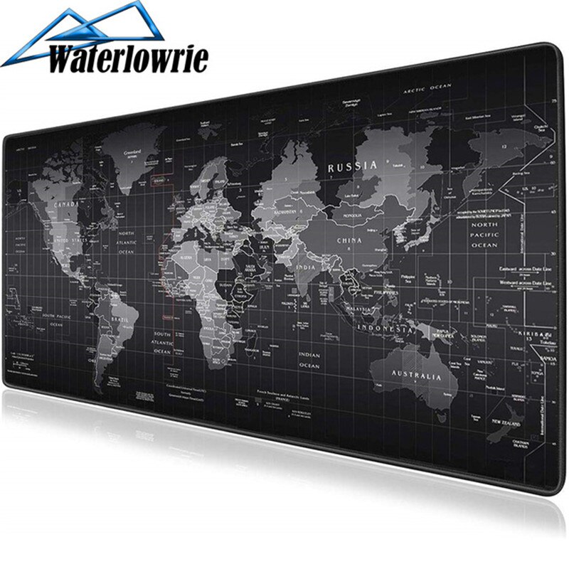 900x400 alfombrillas de ratón XXL Gamer teclado alfombrilla para ratón mapa del mundo goma Natural antideslizante con Borde de bloqueo alfombrilla de ratón de Gamer alfombrilla raton: Blanco / 700 x 300 mm