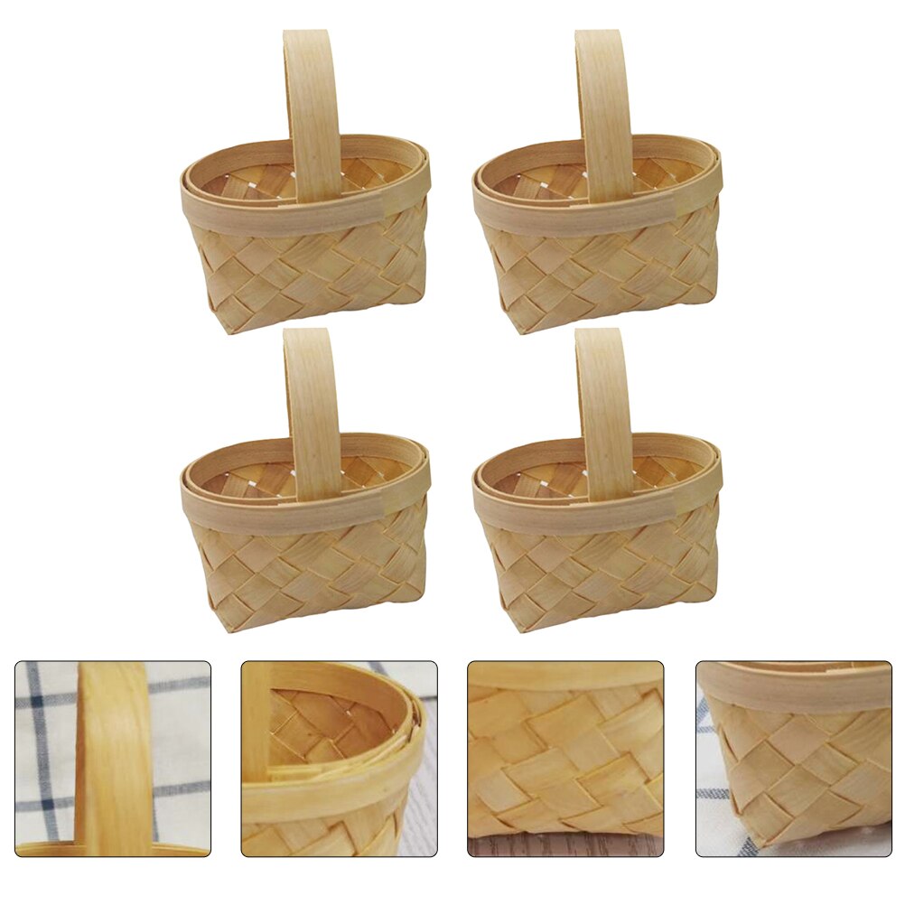 Cestini Portaoggetti Plastica, 4 Pezzi Cestini Plastica, Organizer
