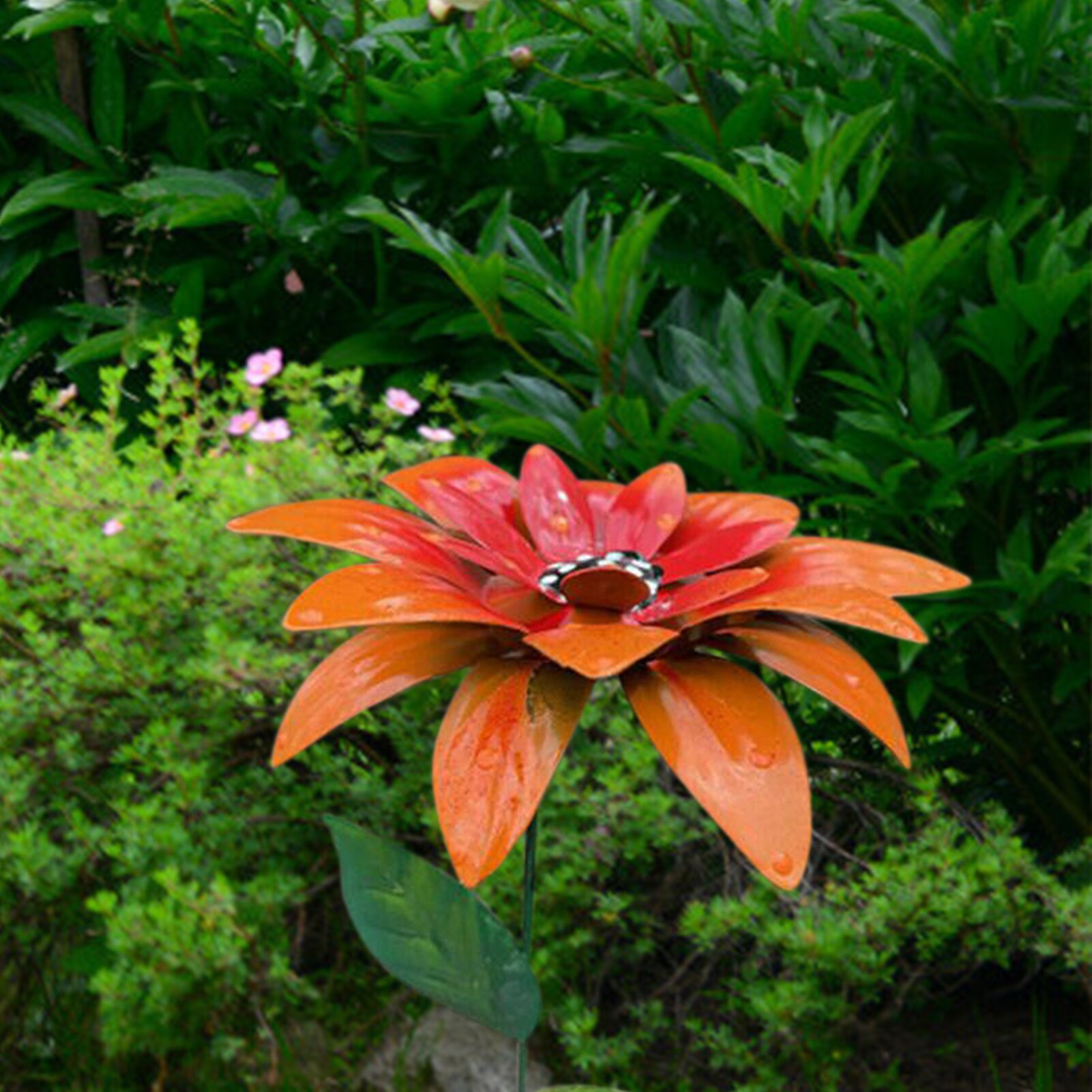 Metal Flower Garden Decor Metal Flower Art Garden Stakes DIY Craft Wreath Flower Jardineria Decoracion Yard Garden Decor