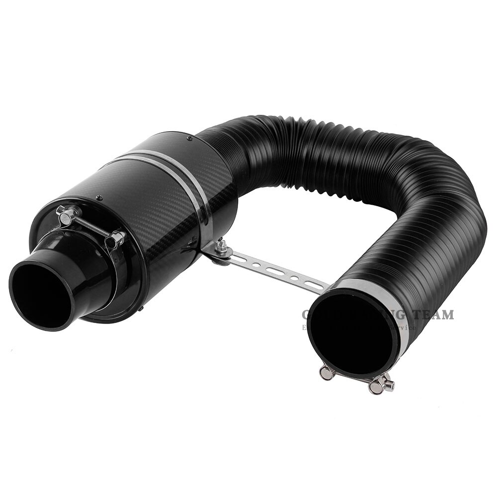 GRT - Universal Racing Air Filter Box Carbon Fiber Cold Feed Induction Kit Air Intake Kit Without Fan