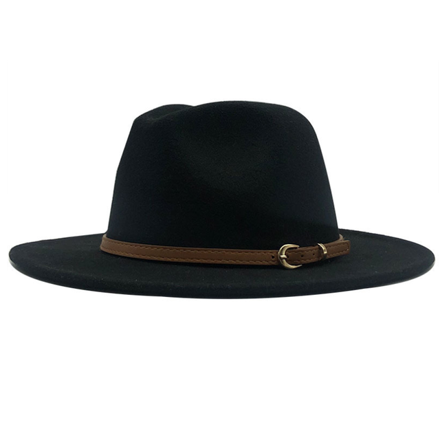 Winter Autumn Imitation Woolen Women Men Ladies Fedoras Top Jazz Hat European American Round Caps Bowler Hats: 2