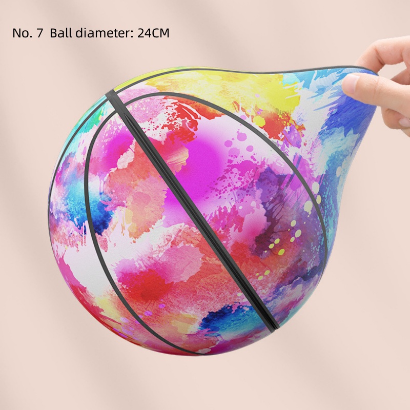 Indoor Silent Basketball Cloth Cover Soft And High Elastic Foam Mute Ball No Noise Sports Ball Density Ball Sports Games: Light Grey
