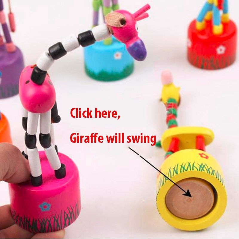 1pc Cute Wooden Toy Baby Kids Intellectual Development Early Learning Q Animals Lovely Toys