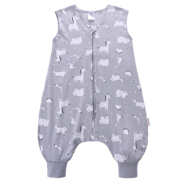 Baby Slaapzak 28-32 ℃ Zomer Koele Vest Kids Slaap Zak Jongens Meisjes 100% Katoen Ademend Slaapzak baby Anti Tipi: gray giraffe / XXL(110cm)
