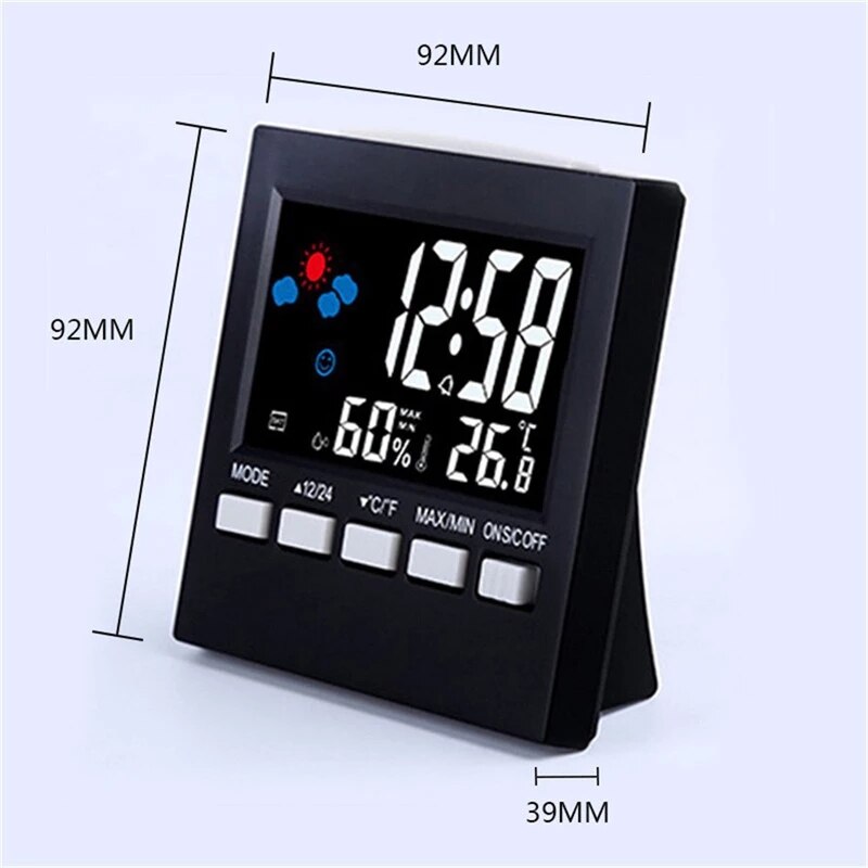 Electronic Digital Alarm Clock Digital Clock Calendar Voice Control LCD Screen with Backlight Display for Home Bedroom or Office