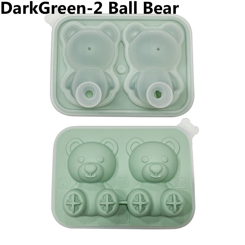 Nette Teddybär Eis Würfel, Der bilden Spritzen-nachweisen Und Leicht Zu gefallen, für Kühlschrank Mit Container, Nette Bär Eis Würfel Tablett: Grün