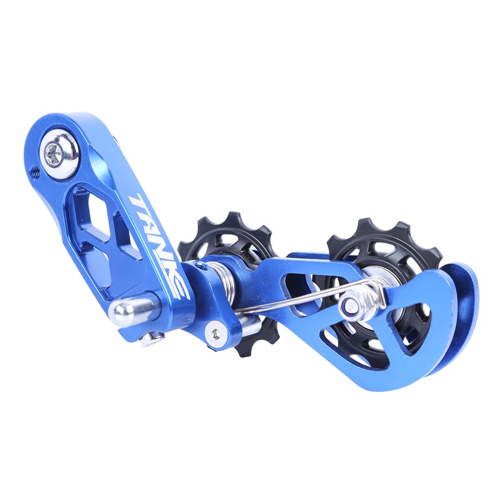 Tensor de cadena , eslabón anticaída, guía de cadena de bicicleta, polea flotante, rueda de ajuste, convertidor de velocidad única: Rojo