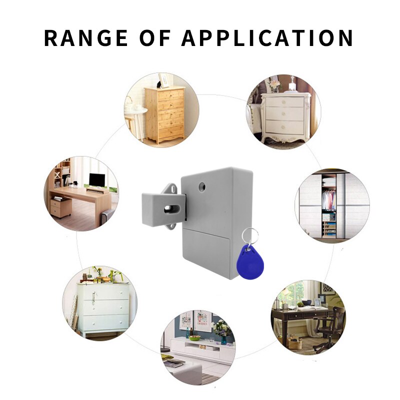 Whdt Rfid Slot Smart Elektronische Sensor Slot Voor Kast Lade Deur Lock Abs Rfid Locker Batterij Slot Met Rfid kaart