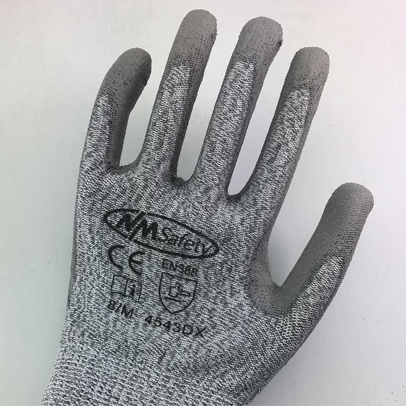SRSAFETY, 12 pares, guantes usados para trabajo familiar, anticortes, guantes de trabajo baratos, nivel de corte 3, DY110-DG-PU