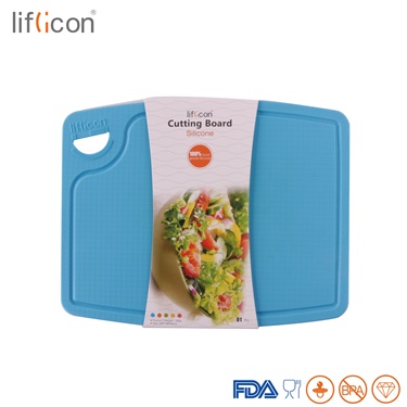 Liflicon Silicone Chopping Board 9.1x 7.1"Non-slip Cutting Board Flexible Tableware Mats for Fruit Vegetable Kitchen Table Tools: CBS-Blue