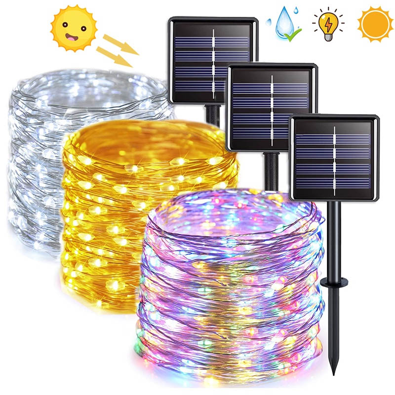 Solar--Lichterkette für Höhle Außenbereich, wasserdicht, 8 Modi, 50/100/200/300 LEDs, für Weihnachten, Innenbereich, Haus, Garten, Party, Terrasse, Baumdekoration