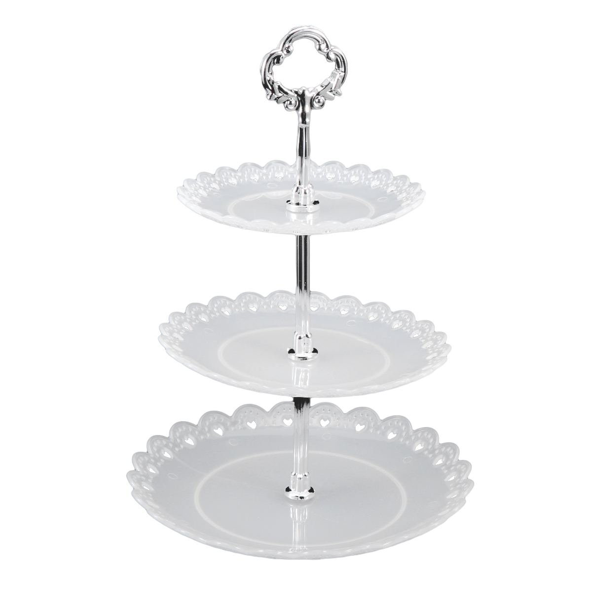 Stojak na ciasto 3-poziomowy Duża Pojemność Stojak na Wesele Urodziny Bankiet Ekspozycja Ciast Talerze na Owoce Podajnik na Desery Kuchnia
