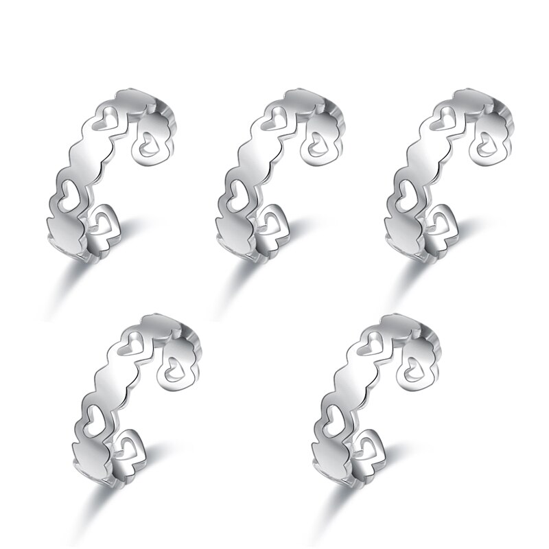 8PCS Tail Foot Ring Adjustable Open Toe Rings Set for Women Girl Summer Beach Vacation Kunuckle Jewelry Finger Ring: Style  C