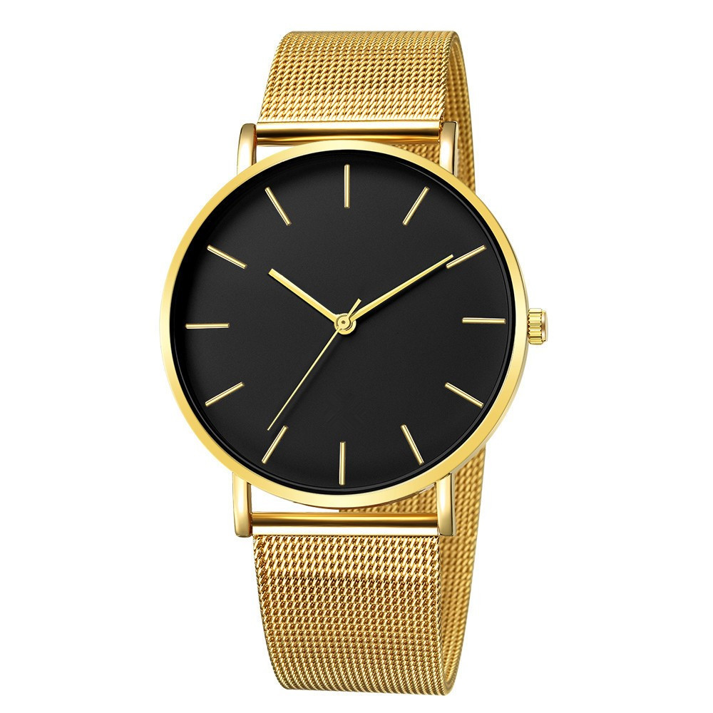 Freizeit Einfache Ultra Dünne Männer Frauen Kreative Schwarz Edelstahl Quarz Uhren Männer Business Männlich Armbanduhr Uhr: Rose