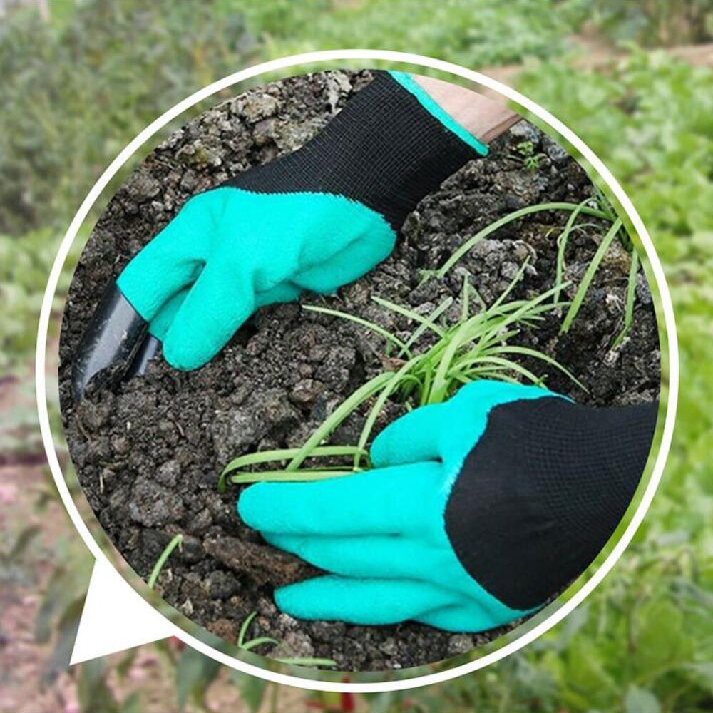 Pflanzung Graben Handschuhe mit 4-Krallen ABS Kunststoff Garten Gummi Handschuhe Landwirtschaft Gewächshaus sämling wachsen Liefert