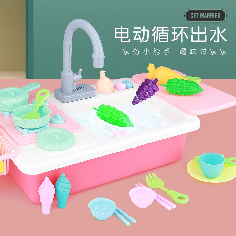 Kids Keuken Speelgoed Analoge Elektrische Vaatwasser Sink Kinderen Simulatie Rol Pretend Spelen Meisjes Speelgoed Mini Keuken Set Speelgoed