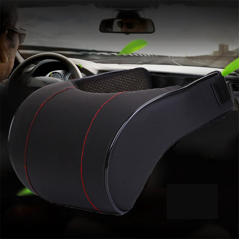 Bilsekretær bilpude læderhukommelse bomuld auto nakkestøtte nakkestøtte pude sikkerhedssæde support puder styling tilbehør