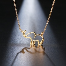 DOTIFI – collier en acier inoxydable pour femmes, pendentif Origami éléphant, bijoux gothiques, pour amoureux