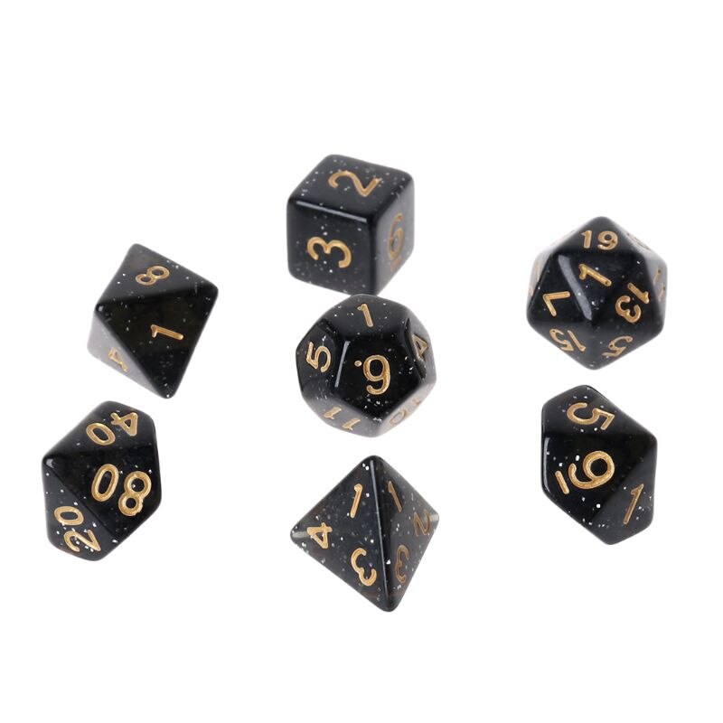 7 stücke RPG Spiel Würfel Acryl polyedrisch Würfel DND Brettspiel D4 D6 D8 D10 D12 D20