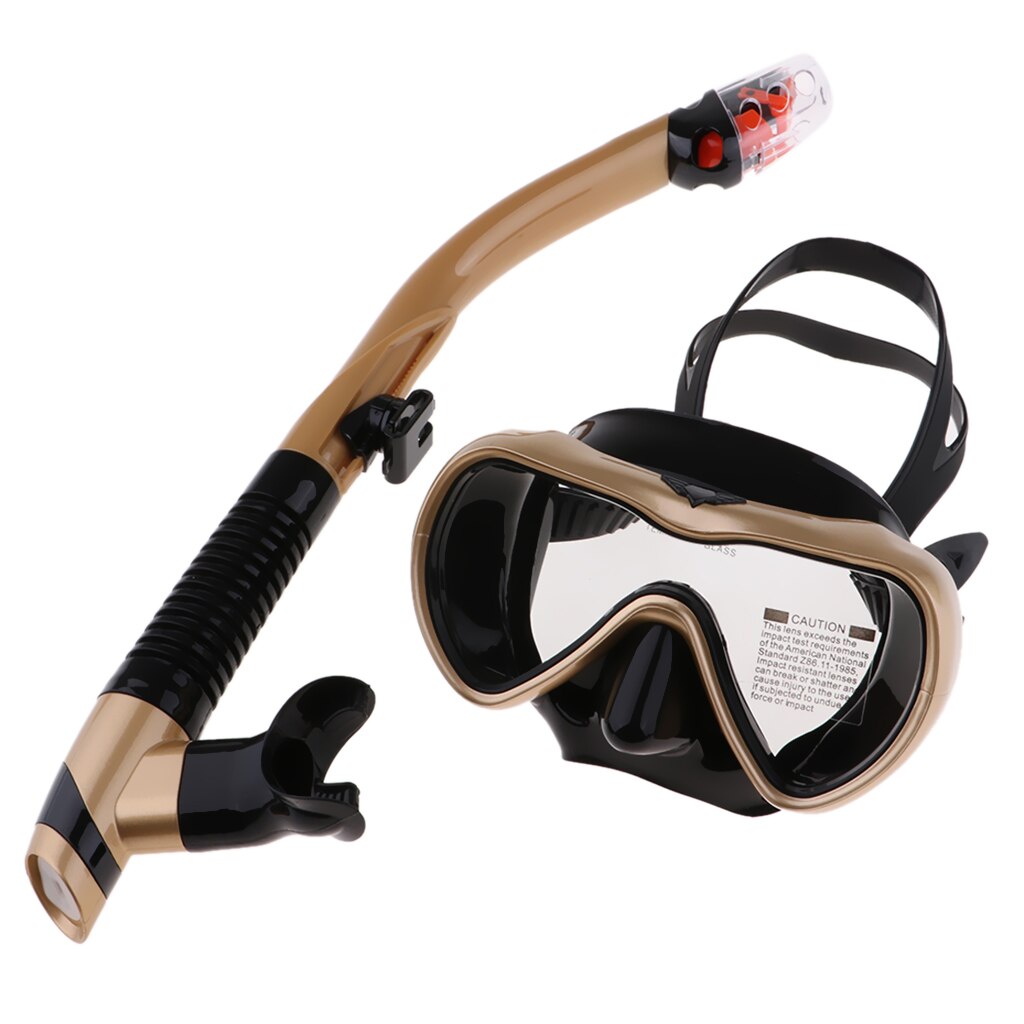 Volwassenen Duikbril Scuba Snorkel Set Droge Zwemmen Versnellingen Siliconen & Gehard Glas Duikbril: Champagne
