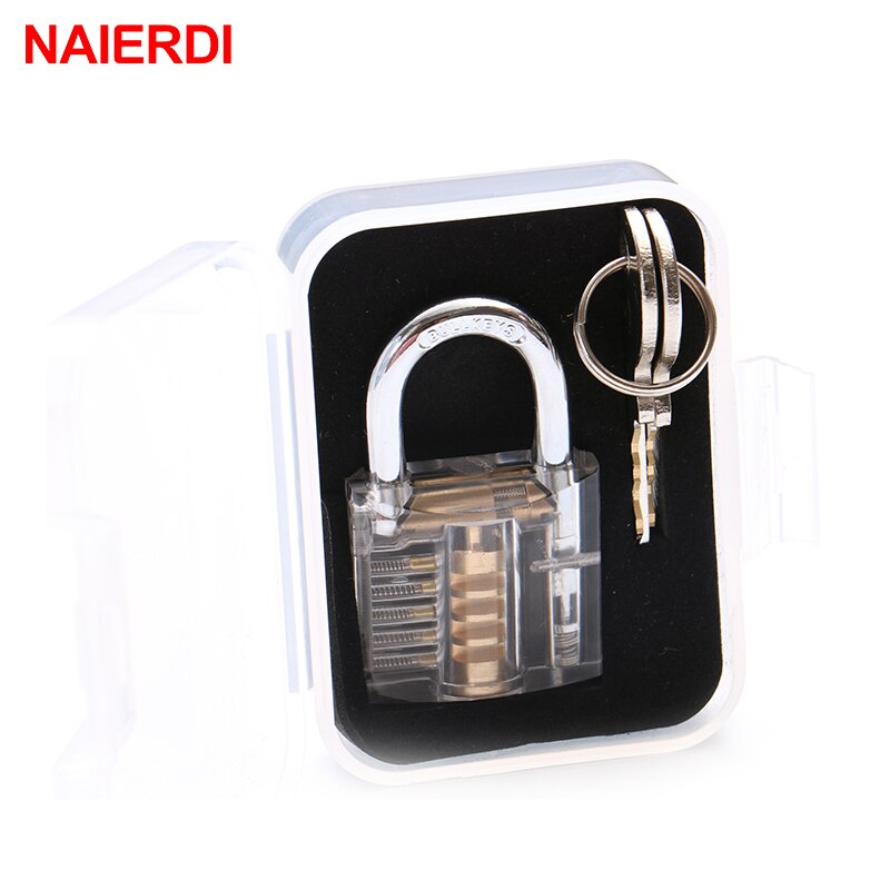 Naierdi Transparante Sloten Pick Zichtbaar Cutaway Mini Praktijk View Hangslot Hasps Training Vaardigheid Voor Slotenmaker Meubels Hardware
