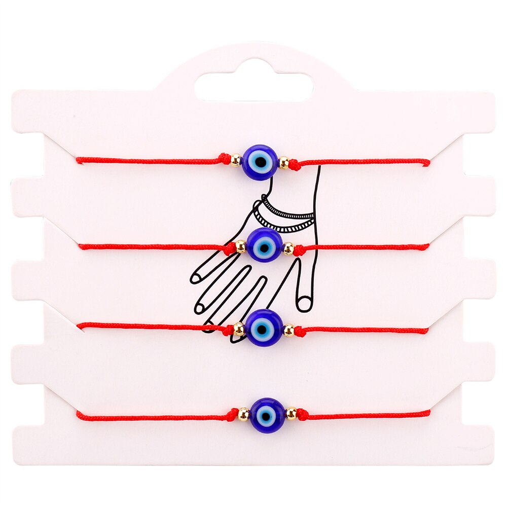 Classic Amulet Evil Nazar Eye Charm Bracelet Red Black String Rope Braided Friendship Bracelets for Women Statement Jewelry: B2801
