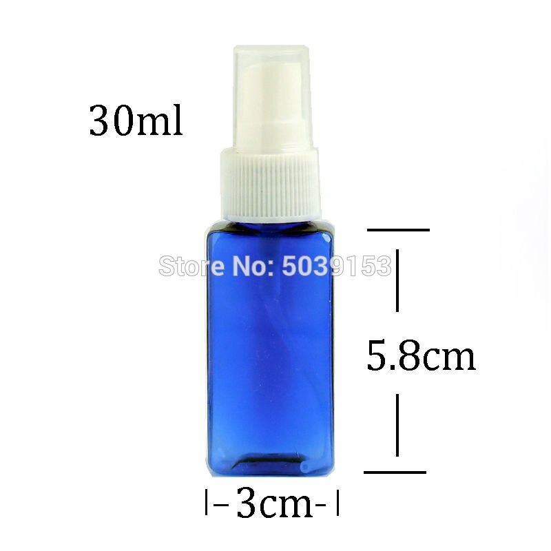 30ml Square Transparent Portable Travel small Empty Spray Bottles Plastic Refillable Cosmetic Containers Liquid Organizer: 1PC Blue