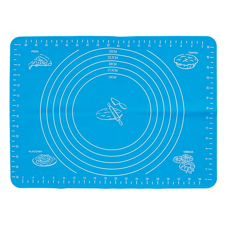 29*26 Silicone Kitchen Kneading Dough Mat Cookie Cake Baking Mat Tools Thick Non-stick Rolling Mats Pastry Accessories Sheet Pad: Blue