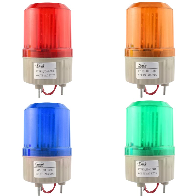Voyant LED d'avertissement, 4 couleurs, 12V/24V/110V/220V IP55 5W, sans sirène/voix/Buzzer