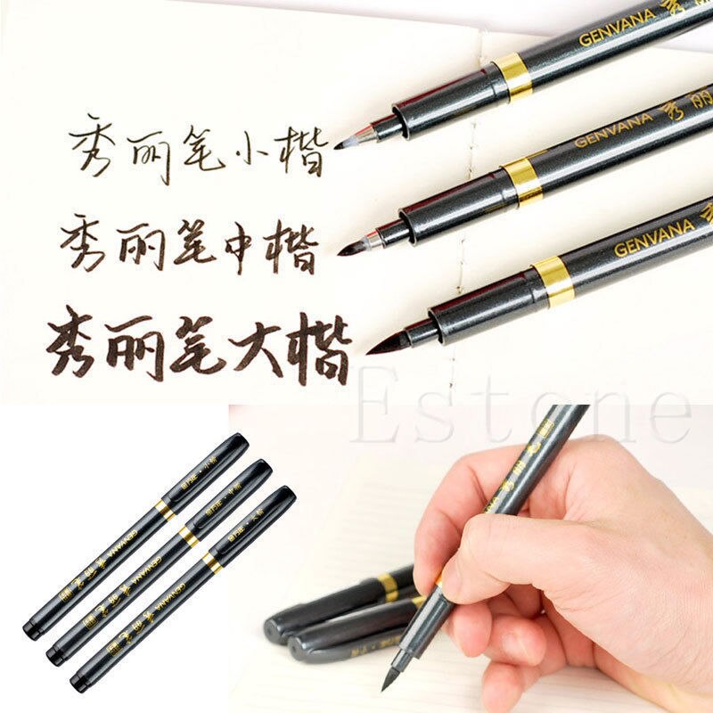 3pcs/Set Chinese Japanese Calligraphy Writing Art Painting Tool Brush Pen