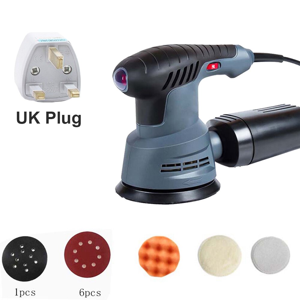 400W Sander Machine 7 Variable Speed 12000RPM Random Orbit Sander polisher with 6 sandpaper Dust exhaust and dust canister: Red