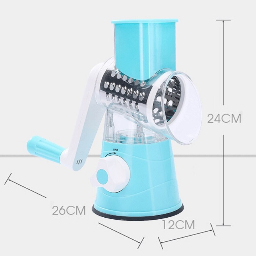 Handheld Rotary Slicers for Vegetables Cheese Grater Shredder Veggie Slicer Chopper 3 Stainless Steel Round Graters BPA Free