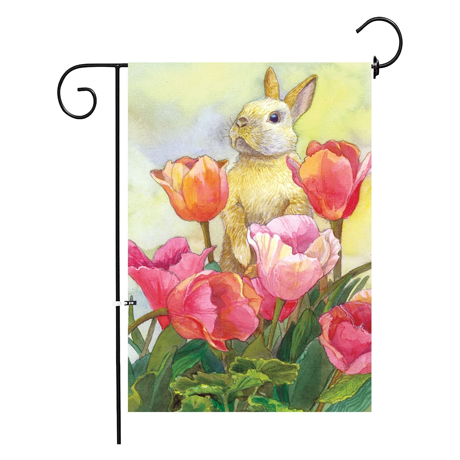 25# Garden Courtyard Decoration Easter Banner Flag Happy Easter Home Outdoor Door Decoration Flags Banner transparent