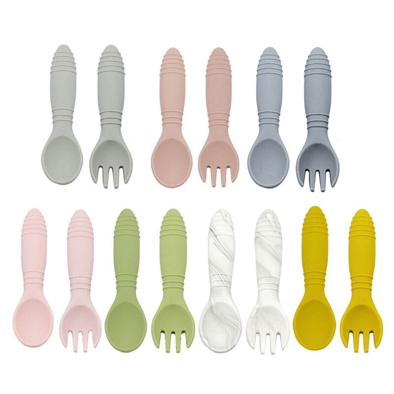 Kinderservies babyservies set siliconen vork lepel set voedingsbakjes bpa-vrij