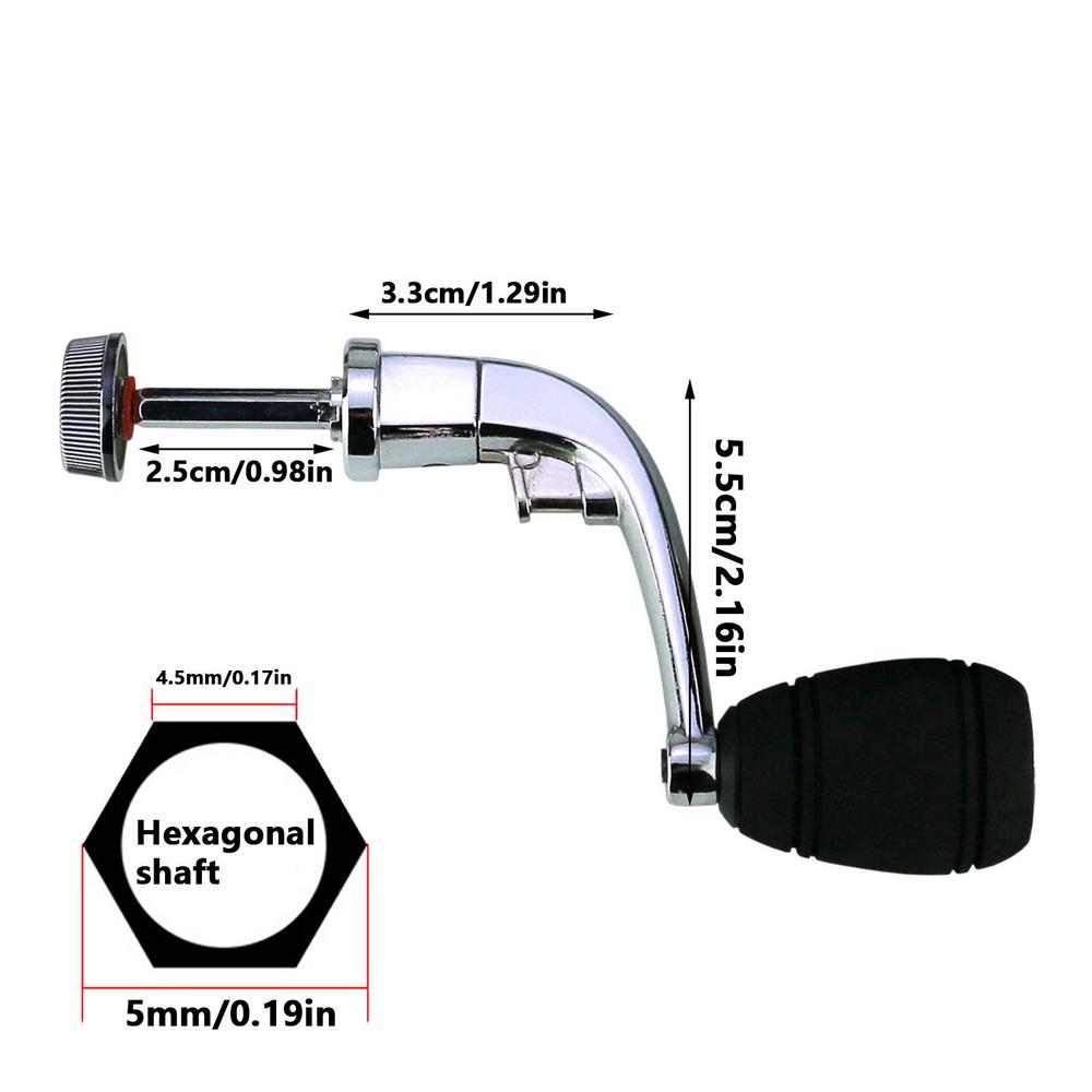Haspel Vervanging Power Handvat Vissen Haspel Handvat Knop Draaiende Handvat Metalen Tuimelaar Grip Voor Draaiende Vishaspel Accessoire: Black