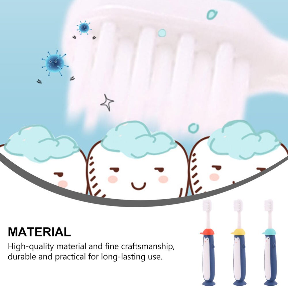 3pcs Cartoon Soft Bristles Toothbrushes Kid Cleaning Toothbrushes (Mixed Color)