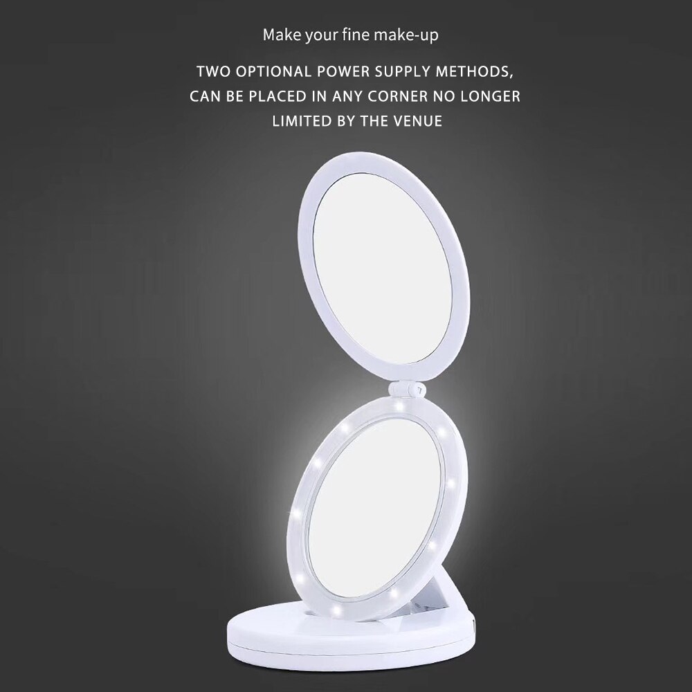 5X Magnifying Lighted Makeup Mirror Light illuminated Portable LED Make Up Mirror Sensing USB Chargeable standing makeup mirror