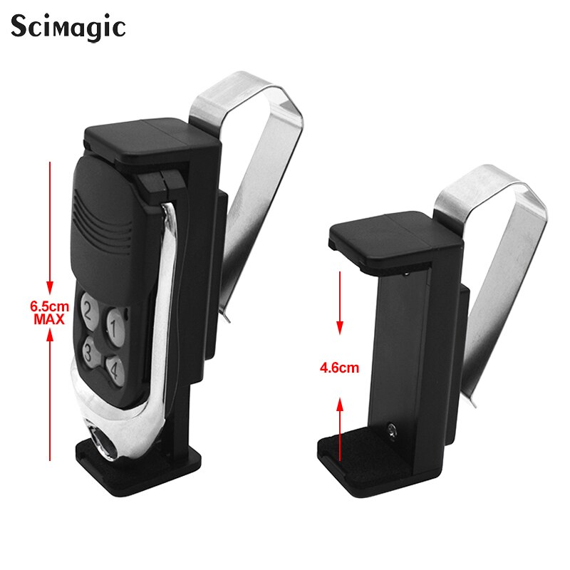 Mando a distancia para puerta de garaje, mando a distancia, transmisor, llavero, parasol para coche, soporte/Clip 50-70mm