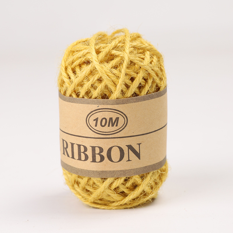 Corde de jute en chanvre 10 mètres, bricolage couture macramé fil de ficelle de couleur vase décoration Textile de maison artisanat fait à la main accessoires 1mm: Yellow rope
