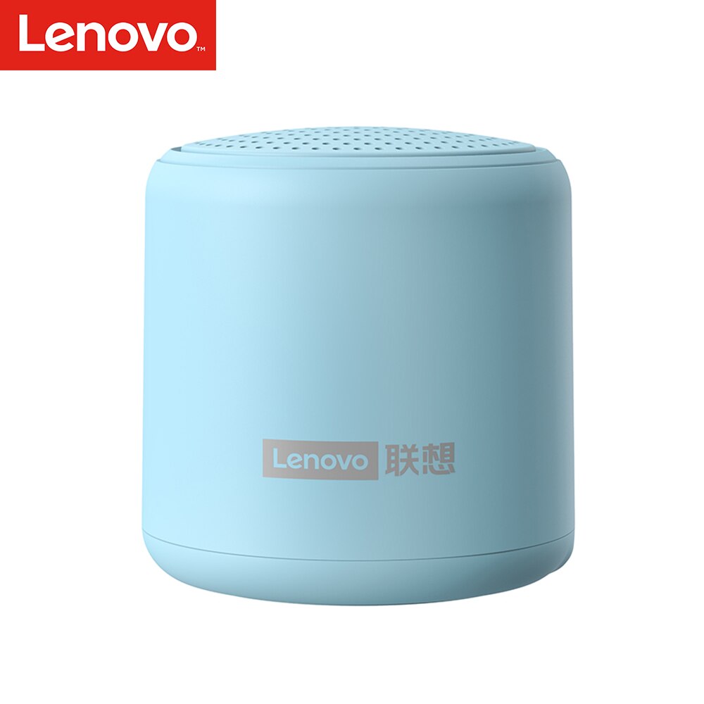 Originele Lenovo L01 Bluetooth Speaker Draagbare Outdoor Luidspreker Draadloze Mini Column 3D Stereo Muziek Surround Bass Box Mic: Blue