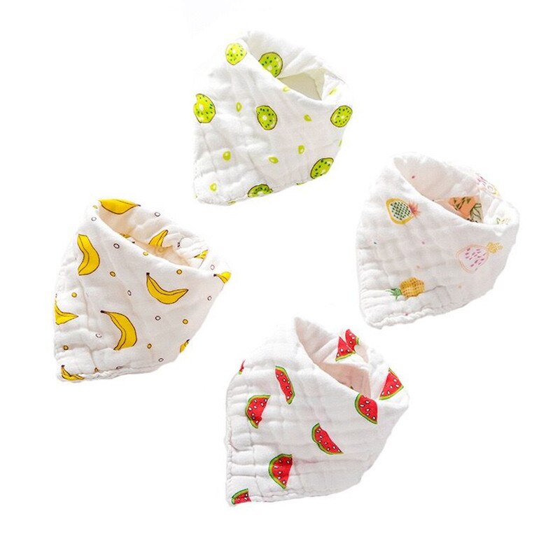 5Pcs Baby Bibs 100% Natural Cotton Soft Baberos Bebe Animal Bandana Infant Smock Burp Cloth Feeding Saliva Drool Towel