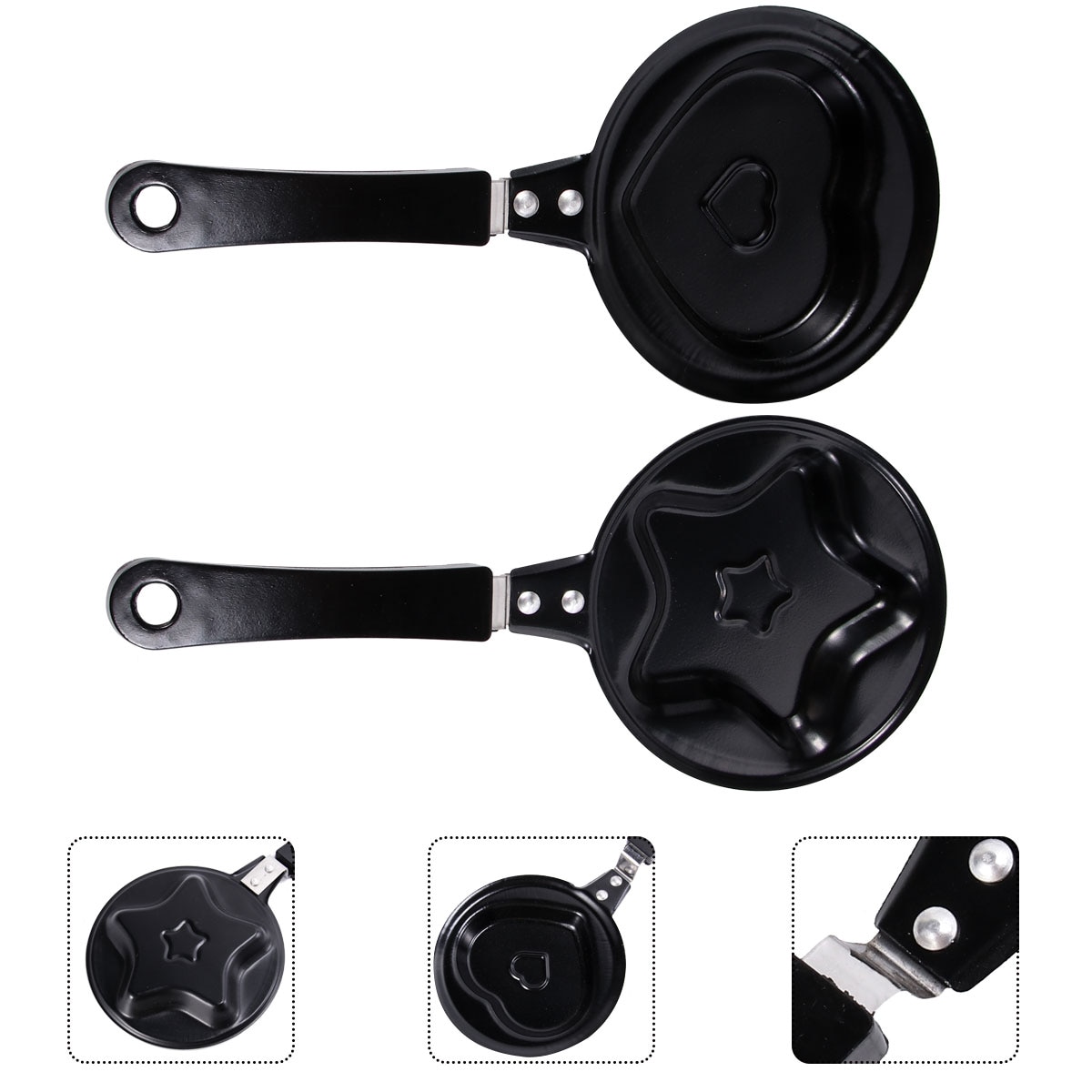 2 Stuks Mini Omelet Pan Anti-aanbak Ontbijt Pan Cartoon Ei Koekenpan Mini Koken Pan Voor Gebakken Eieren En Maken pannenkoek (Gemengde